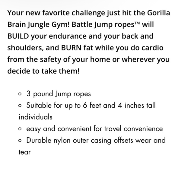 NWOT Gorilla Brain Build - n - Burn battle jump rope - Picture 2 of 3
